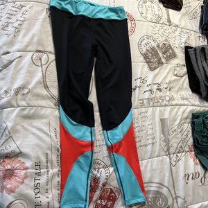 GIANNI BINI Women Med Yoga Gym Fitness Workout Leggings Waist Black Orange Green